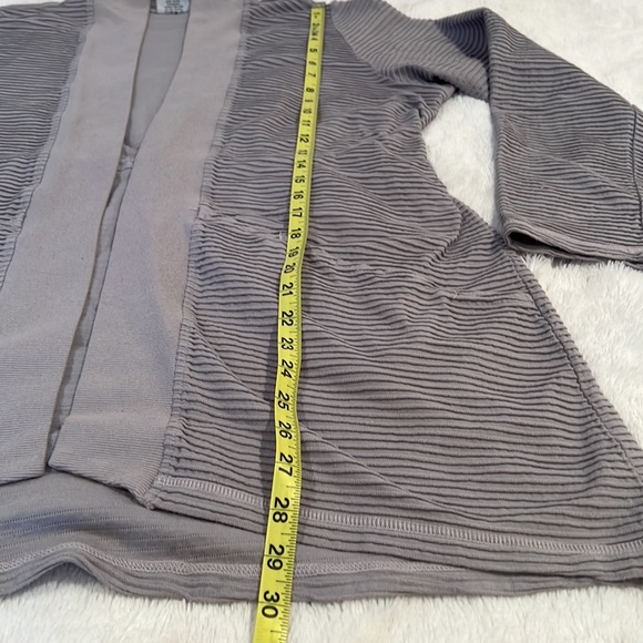 Color Me Cotton ribbed cardigan. Gray size large. - Picture 6 of 9